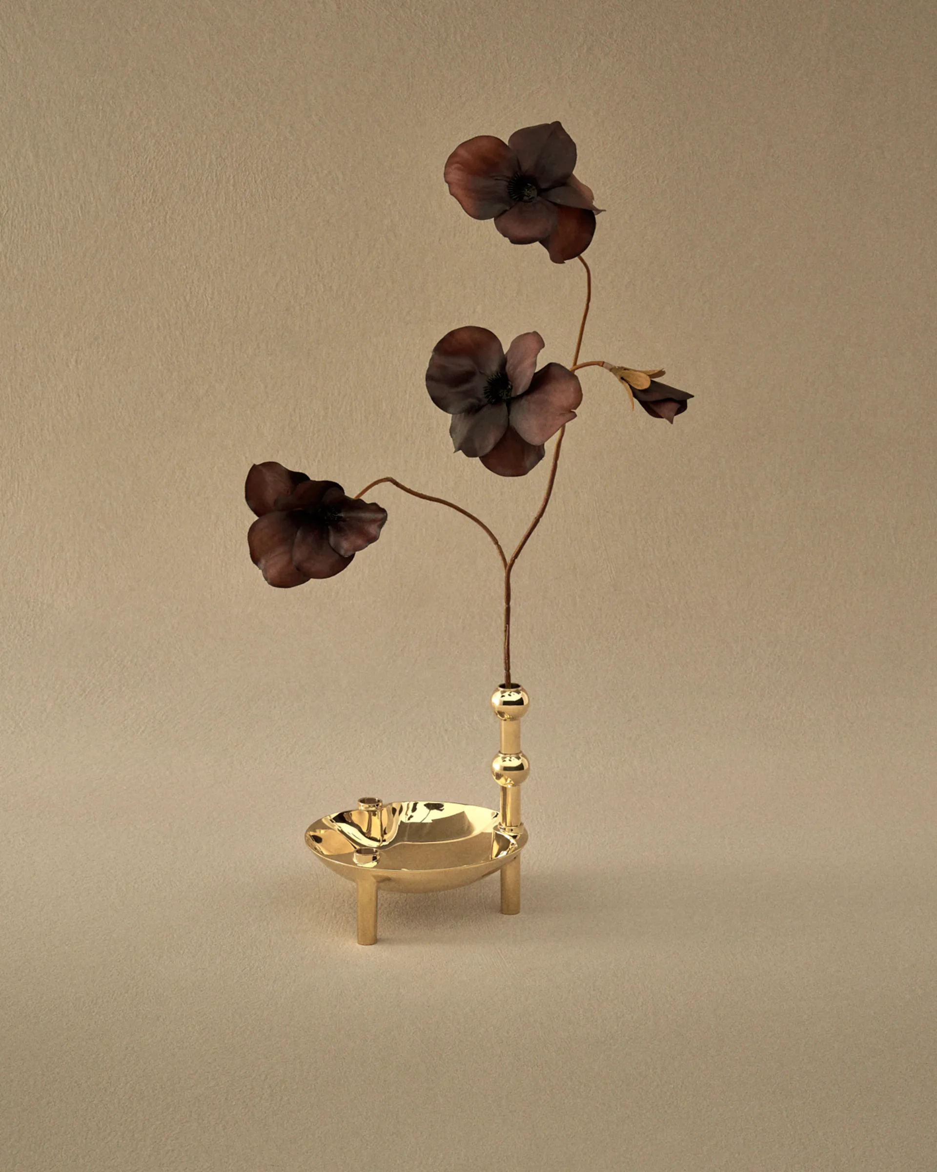 STOFF Nagel vase, Brass STOFF Nagel