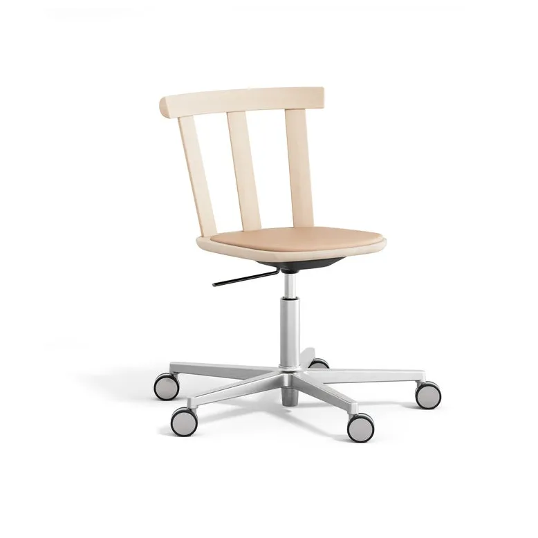 Alt chair swivel base upholstered seat birch, Elmoveget 22011-light matt lacquer Stolab