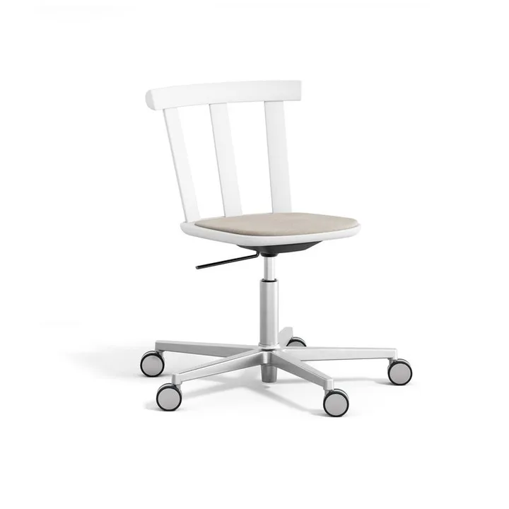 Alt chair swivel base upholstered seat birch - Hallingdal 65-103 grey/beige-white 21 - Stolab