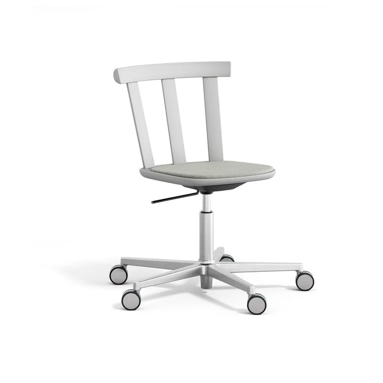 Alt chair swivel base upholstered seat birch, Hallingdal 65-110 light grey-light grey 51 Stolab