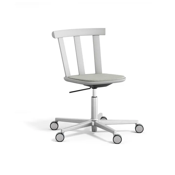 Alt chair swivel base upholstered seat birch - Hallingdal 65-110 light grey-light grey 51 - Stolab