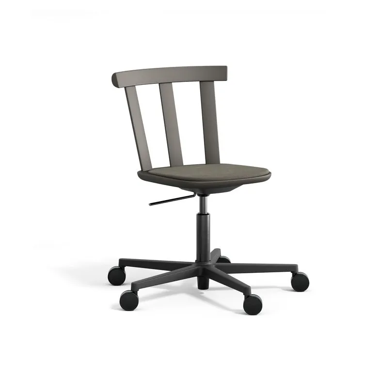 Alt chair swivel base upholstered seat birch, Hallingdal 65-153 dark grey-dark grey 62 Stolab