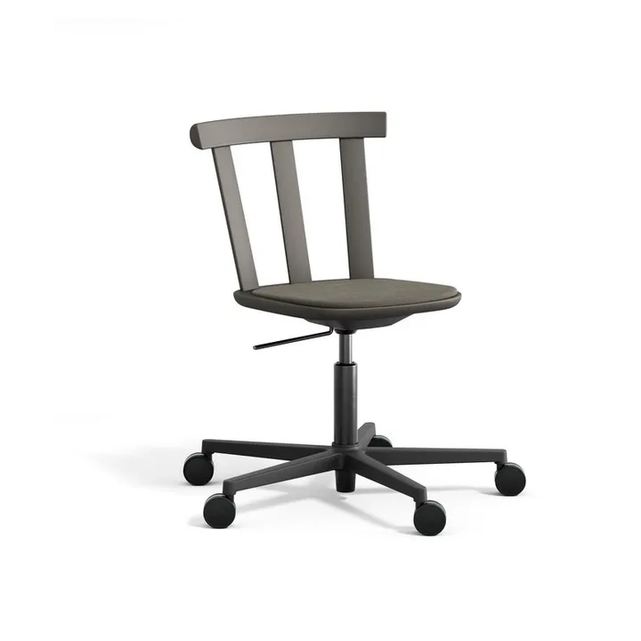 Alt chair swivel base upholstered seat birch - Hallingdal 65-153 dark grey-dark grey 62 - Stolab