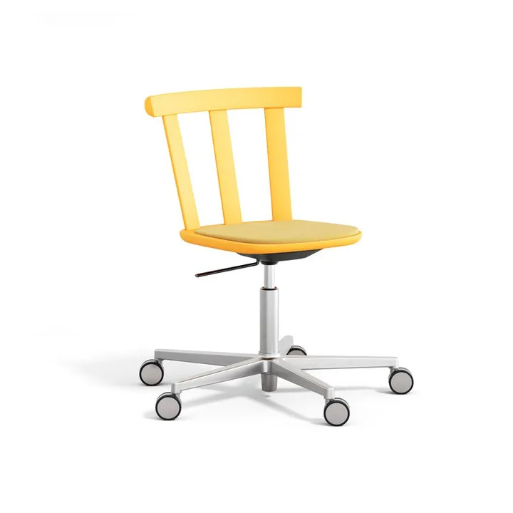 Alt chair swivel base upholstered seat birch - Hallingdal 65-407 yellow-clear yellow 80 - Stolab