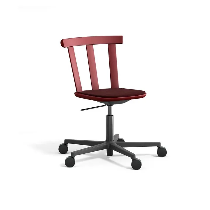 Alt chair swivel base upholstered seat birch - Hallingdal 65-694 maroon-lingonberry 19 - Stolab