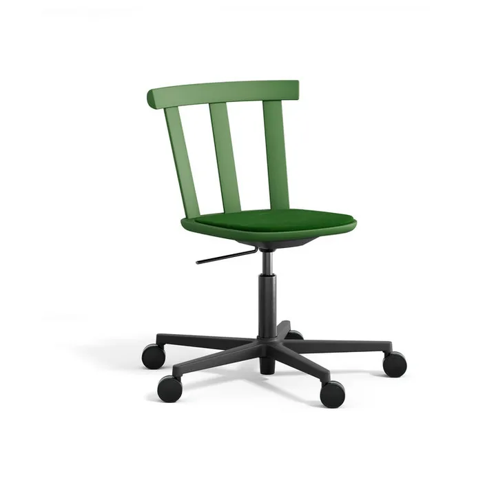 Alt chair swivel base upholstered seat birch - Hallingdal 65-960 green-moss green 16 - Stolab