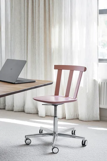 Alt chair swivel base upholstered seat birch - Vidar 4, 633 pink-mauve 27 - Stolab