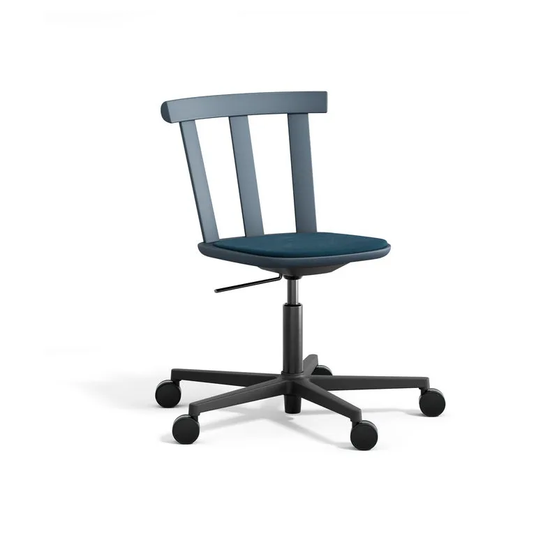 Alt chair swivel base upholstered seat birch, Vidar 4, 733 blue-thunder 66 Stolab