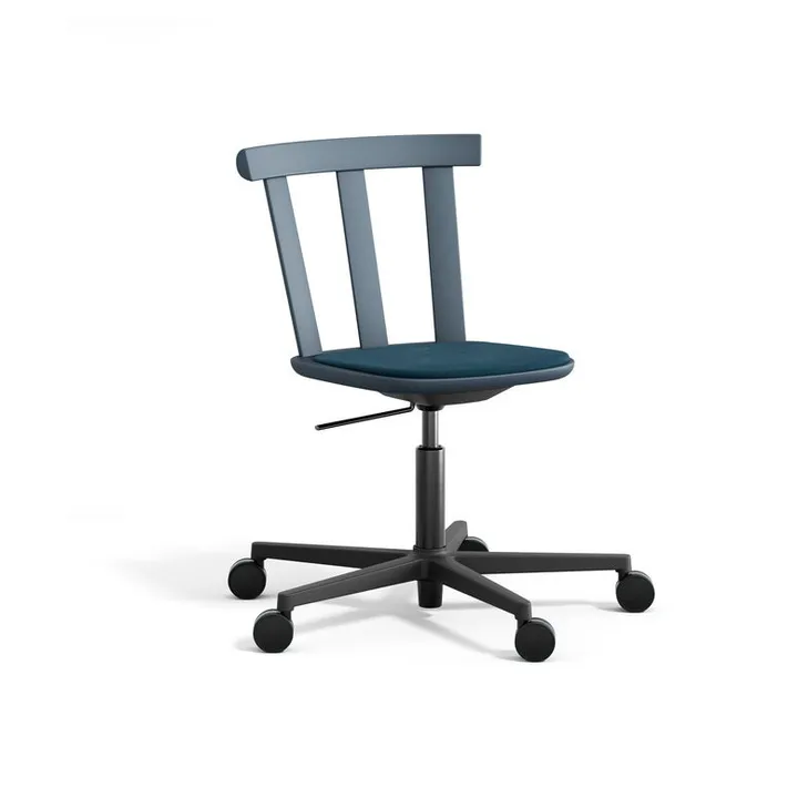 Alt chair swivel base upholstered seat birch - Vidar 4, 733 blue-thunder 66 - Stolab