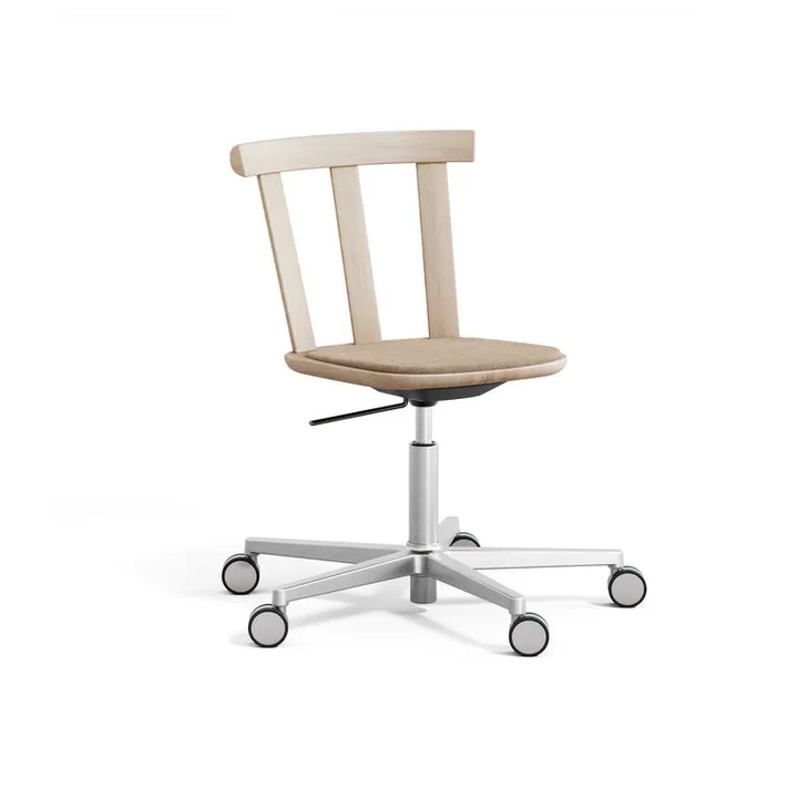 Alt chair swivel base upholstered seat oak - Hallingdal 65-200 beige-light matte lacquer - Stolab