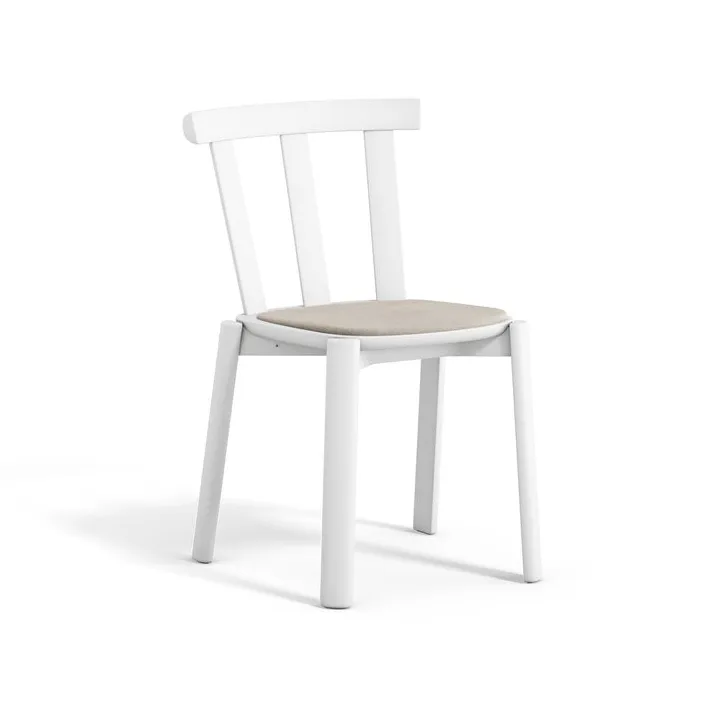 Alt chair upholstered seat birch, Hallingdal 65-103 grey/beige-white 21 Stolab