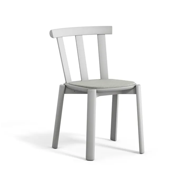 Alt chair upholstered seat birch, Hallingdal 65-110 light grey-light grey 51 Stolab