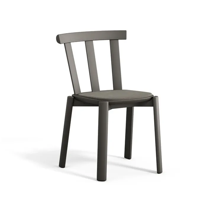 Alt chair upholstered seat birch, Hallingdal 65-153 dark grey-dark grey 62 Stolab