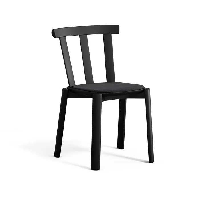 Alt chair upholstered seat birch, Hallingdal 65-180 black-matte black 99 Stolab