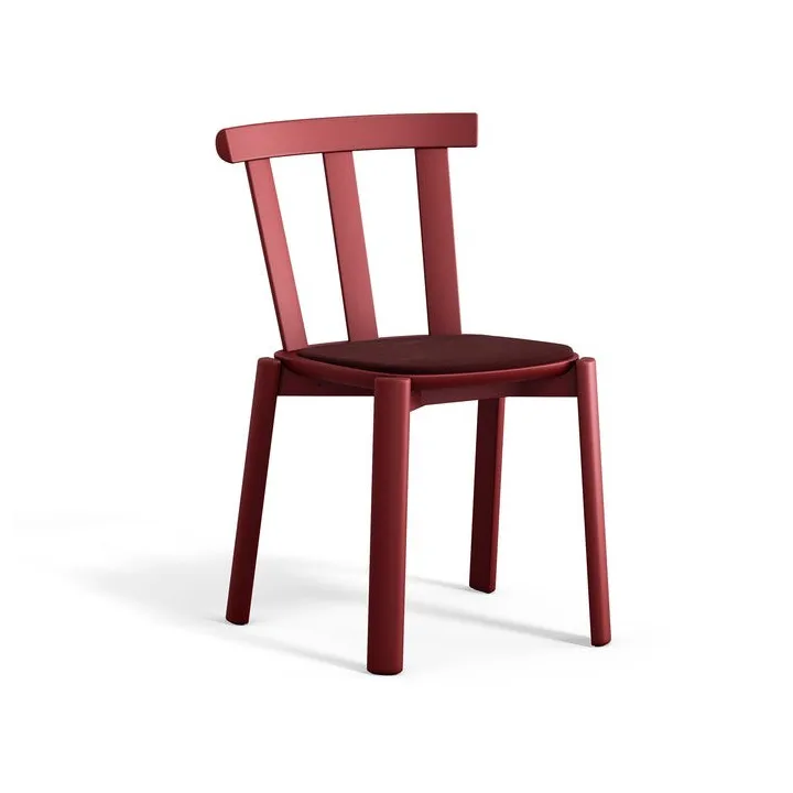 Alt chair upholstered seat birch - Hallingdal 65-694 maroon-lingonberry 19 - Stolab