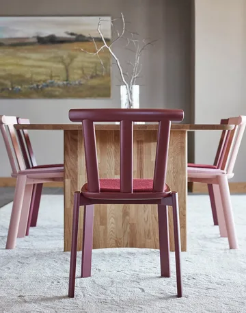 Alt chair upholstered seat birch - Hallingdal 65-694 maroon-lingonberry 19 - Stolab