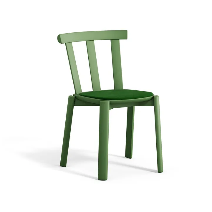 Alt chair upholstered seat birch, Hallingdal 65-960 green-moss green 16 Stolab