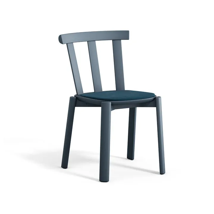 Alt chair upholstered seat birch - Vidar 4, 733 blue-thunder 66 - Stolab