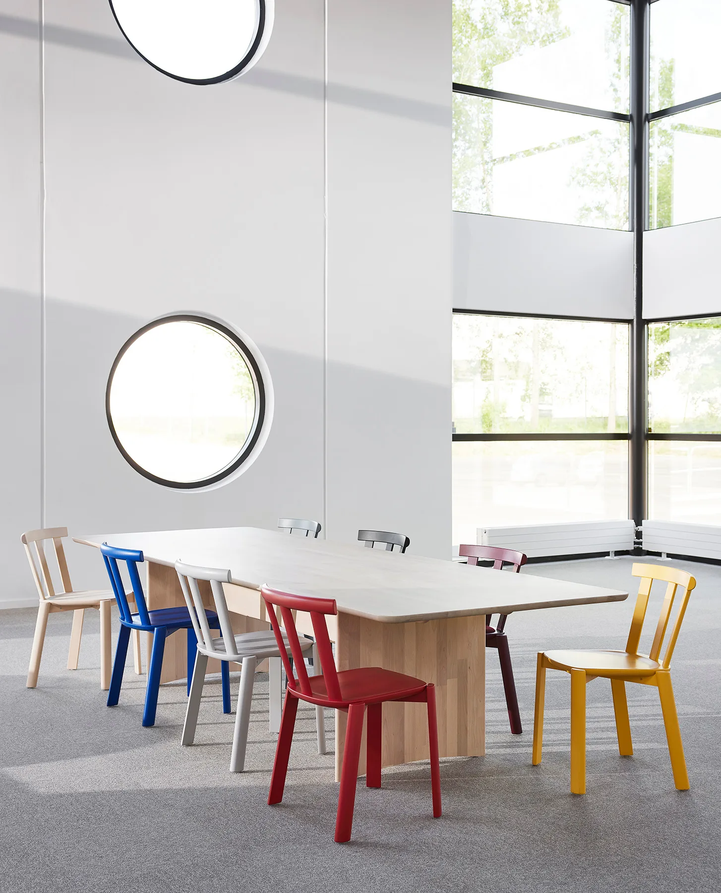 Alt table 320x110 cm birch, Light matte lacquer Stolab