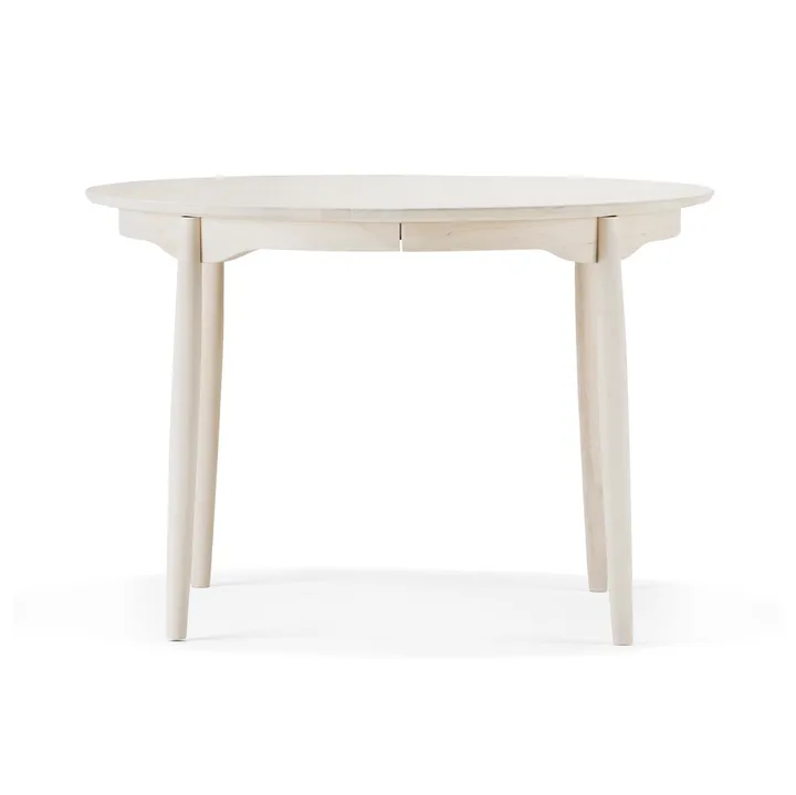 Carl dining table Ø115. divided - Birch white oil - Stolab