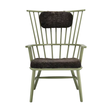 Henriette armchair cushion&headrest Olive green-Espresso - Stolab