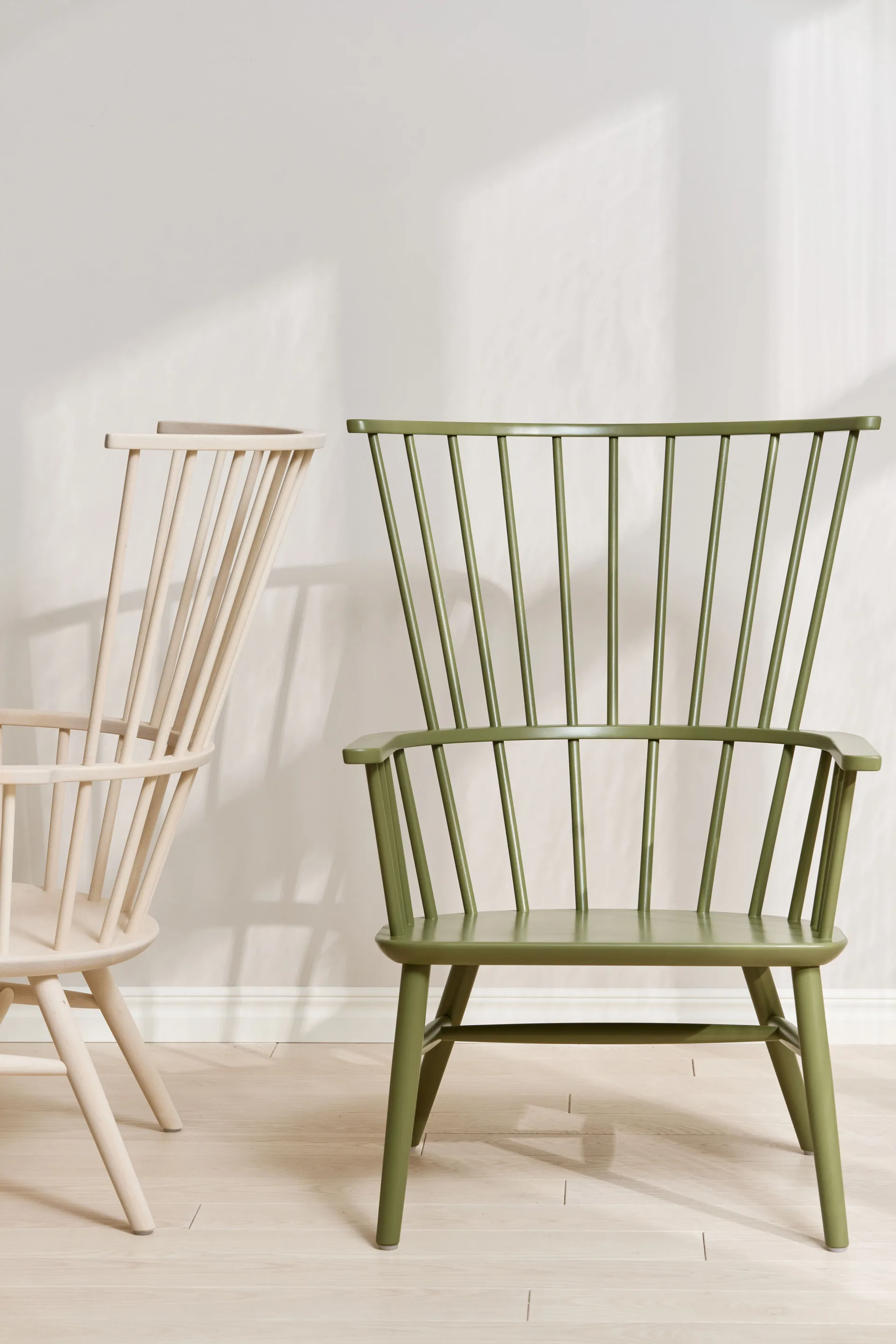 Henriette armchair cushion&headrest Olive green-Espresso,  Stolab