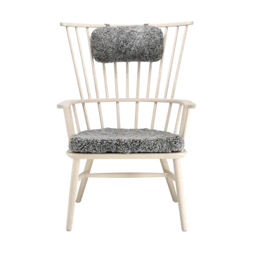 Henriette armchair cushion&headrest White oiled-Scand. grey - Stolab