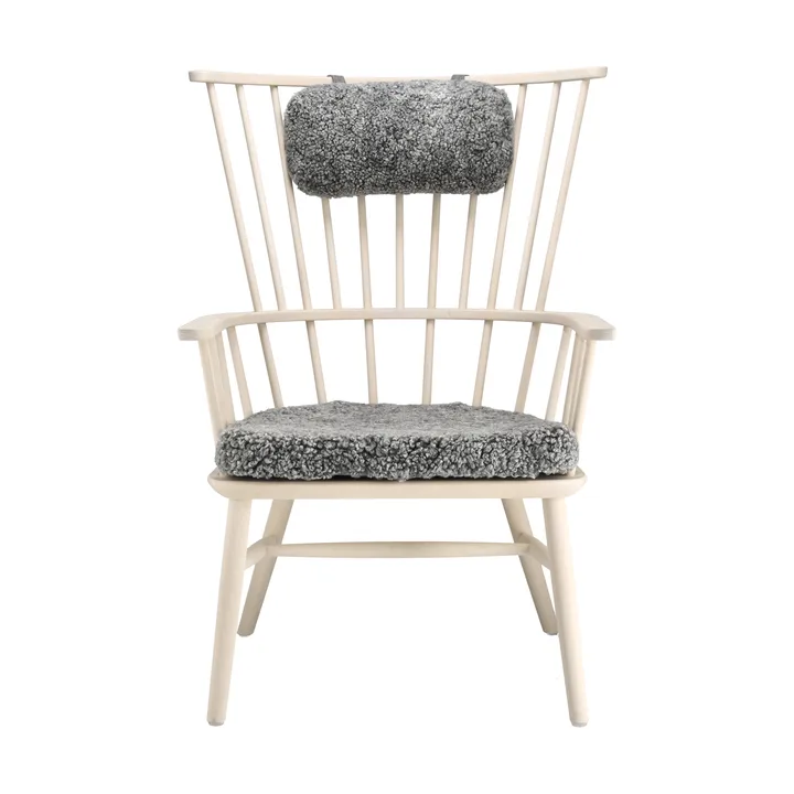 Henriette armchair cushion&headrest White oiled-Scand. grey - Stolab
