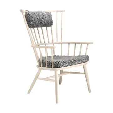 Henriette armchair cushion&headrest White oiled-Scand. grey - Stolab