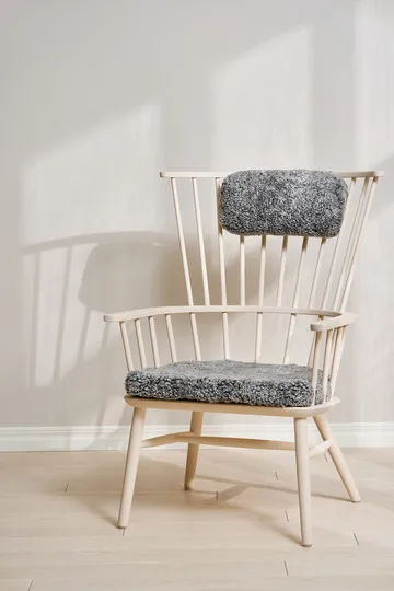 Henriette armchair cushion&headrest White oiled-Scand. grey - Stolab