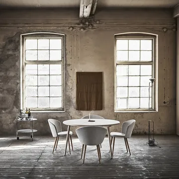Miss Tailor dining table round Ø130 cm - Birch light matt lacquered. fixed disk - Stolab