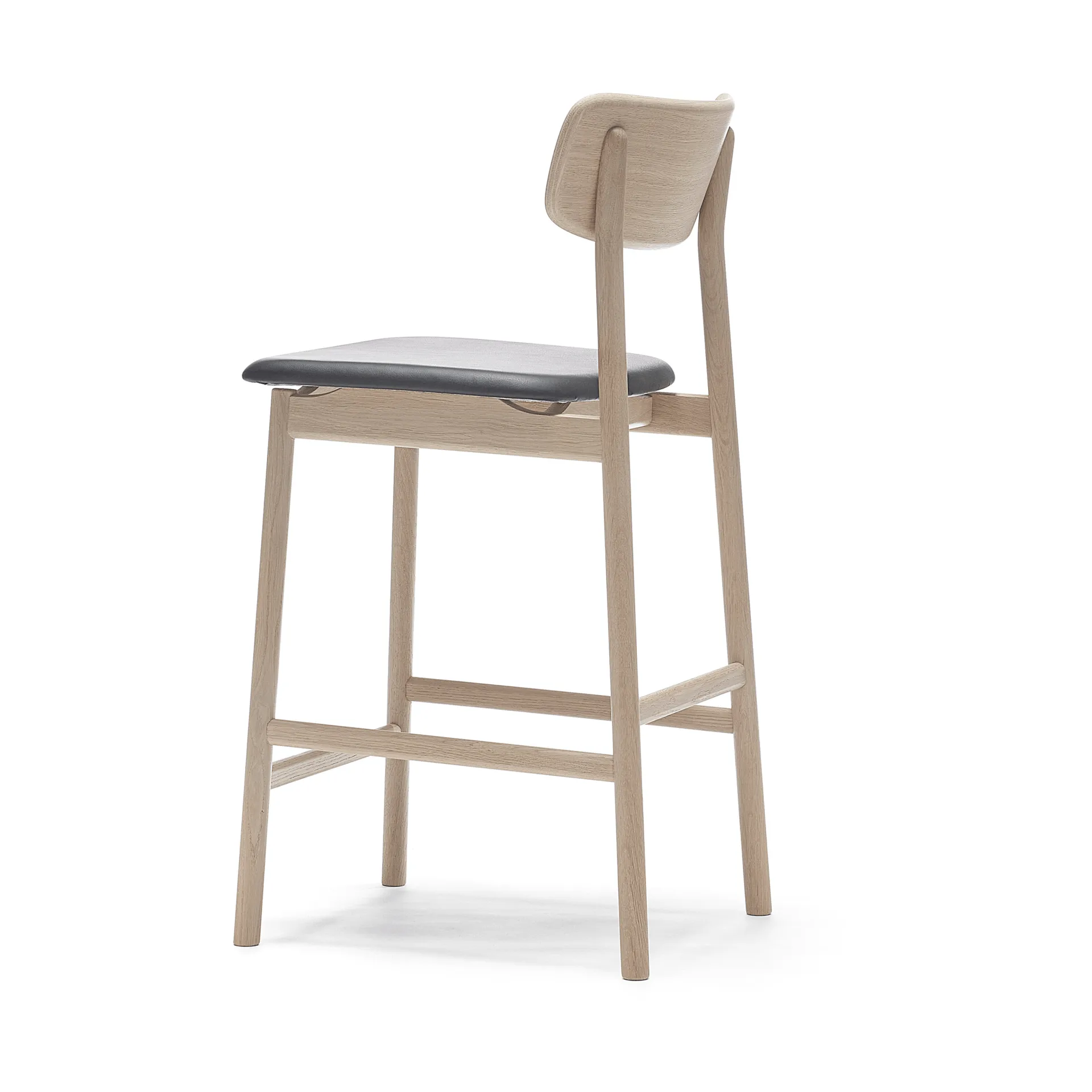 Prima Vista bar stool, Elmosoft black and white oil oak stand Stolab