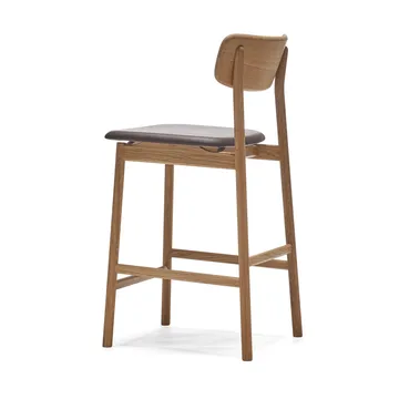 Prima Vista bar stool - Leather Elmosoft dark brown. natural oil oak stand - Stolab