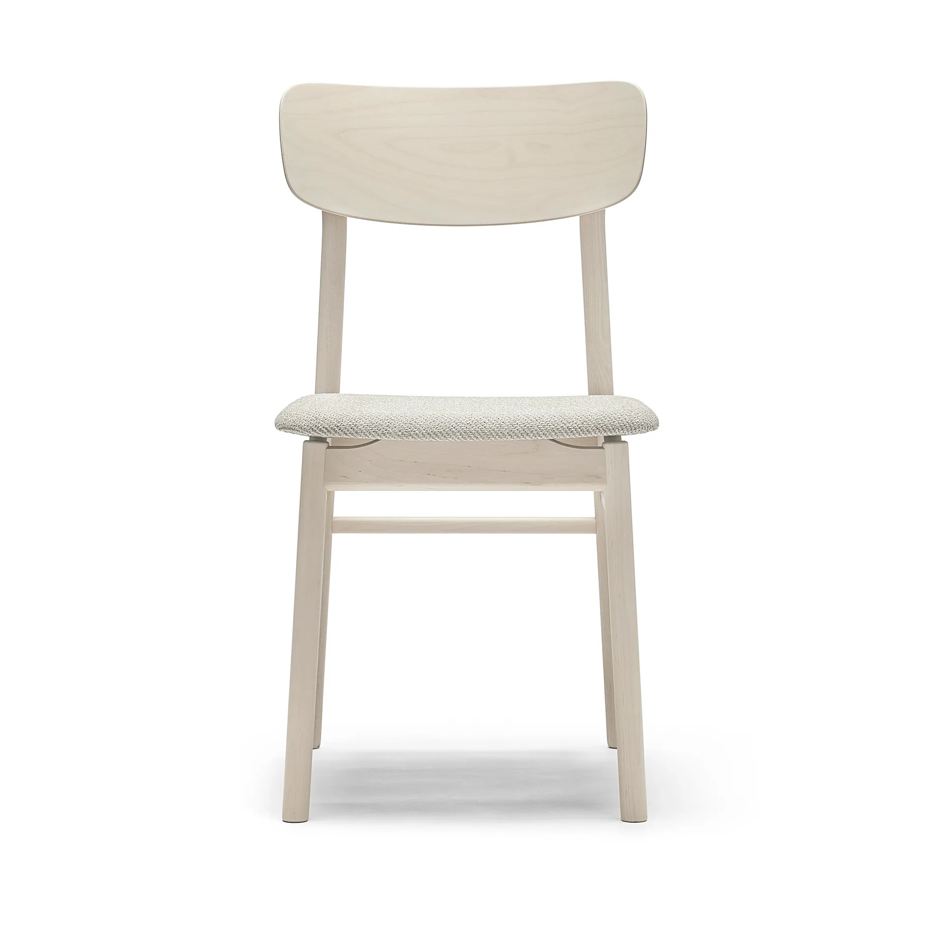 Prima Vista chair birch light matte finish, Textile Atto Driftwood V3576/01 grey Stolab