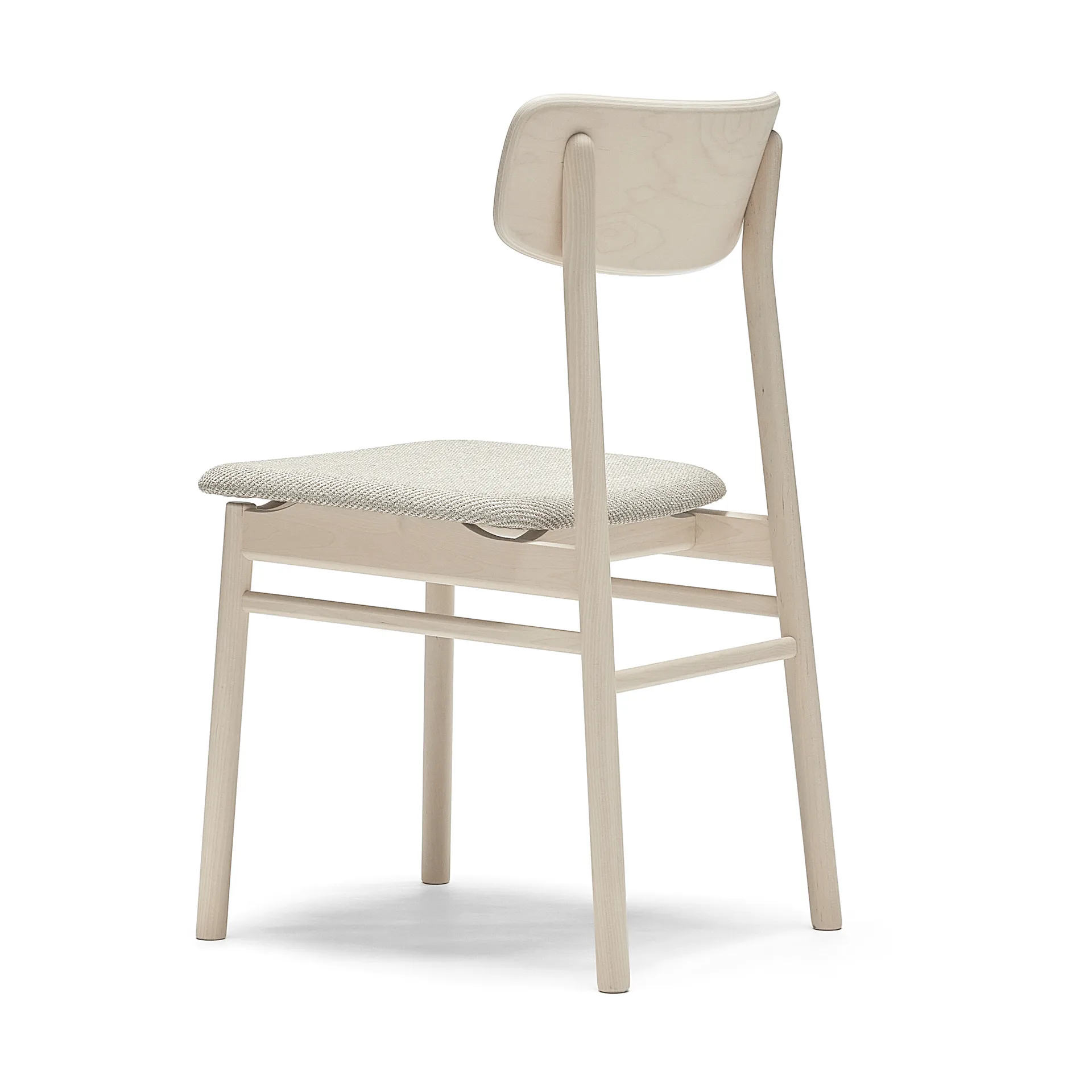 Prima Vista chair birch light matte finish, Textile Atto Driftwood V3576/01 grey Stolab