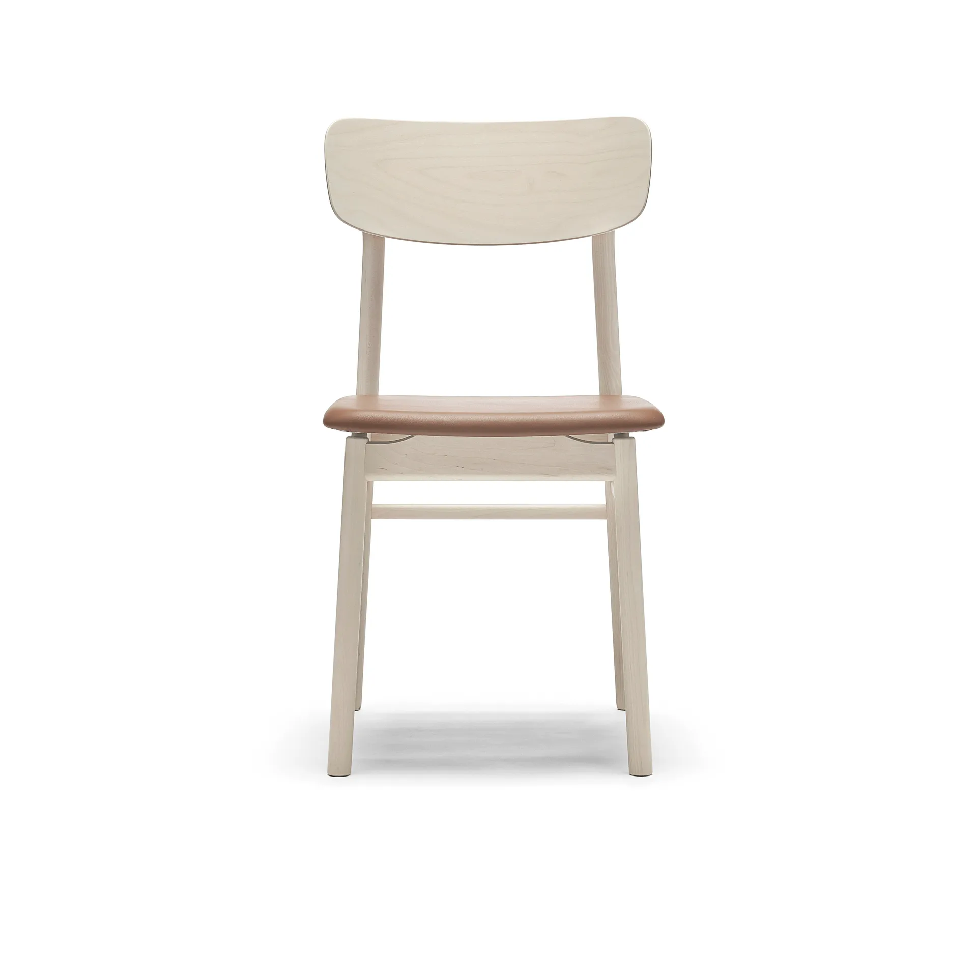 Prima Vista chair, Elmosoft leather 43807 cognac-birch light matte finish Stolab