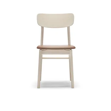 Prima Vista chair - Elmosoft leather 43807 cognac-birch light matte finish - Stolab