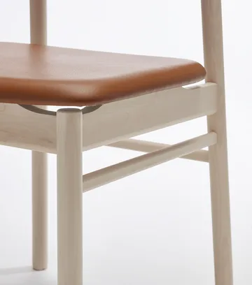 Prima Vista chair - Elmosoft leather 43807 cognac-birch light matte finish - Stolab
