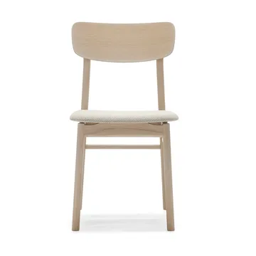 Prima Vista chair light matte lacquered oak - Textile Atto Driftwood V3576/01 grey - Stolab
