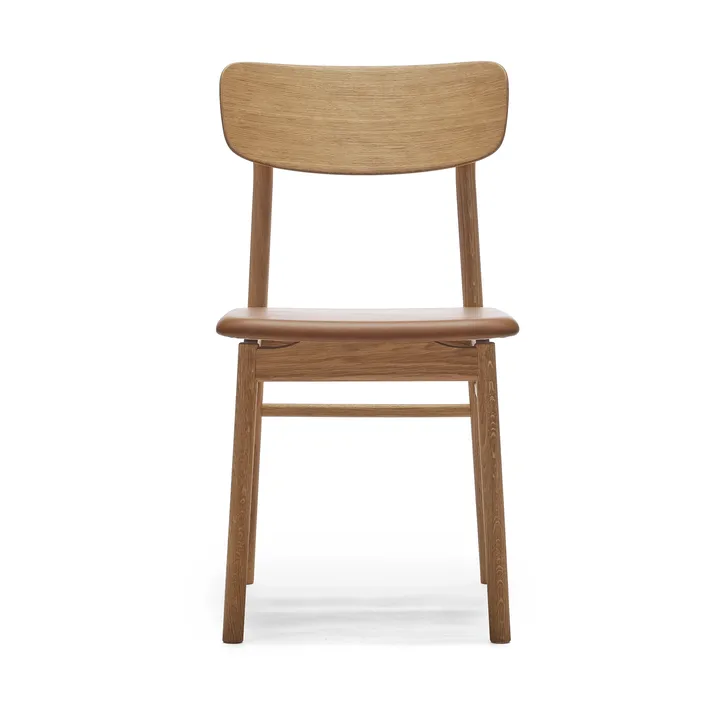 Prima Vista chair oiled oak - Leather Elmosoft 43807 cognac - Stolab