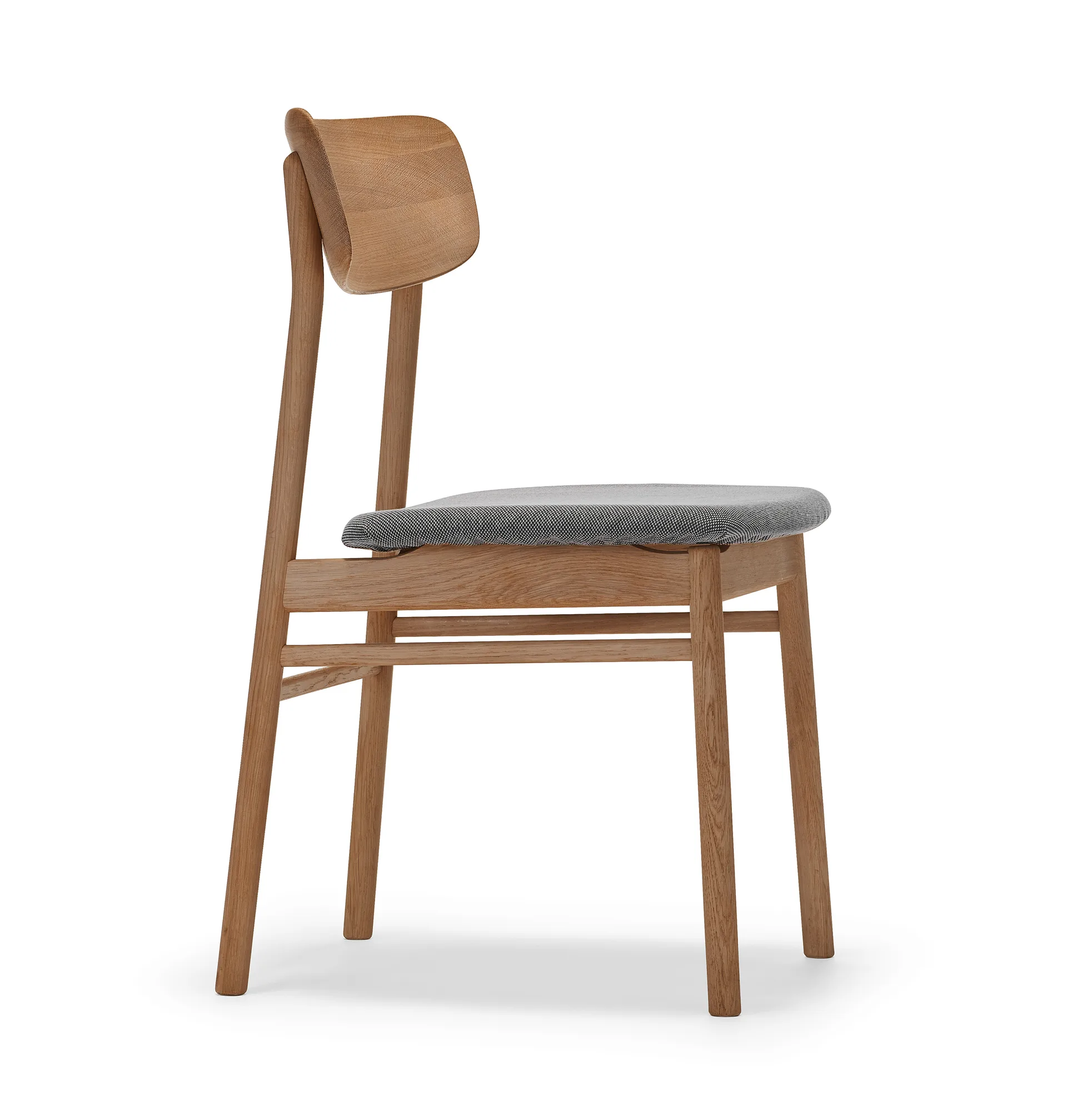Prima Vista chair oiled oak, Textile blues 9202 brown-beige Stolab
