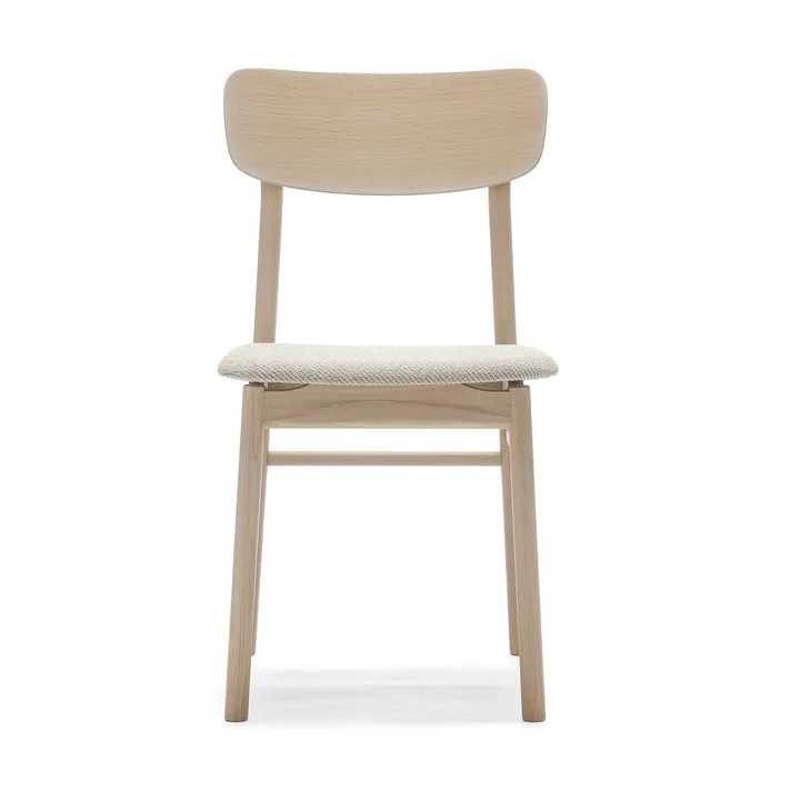 Prima Vista chair white-oiled oak - Textile Atto Driftwood V3576/01 grey - Stolab