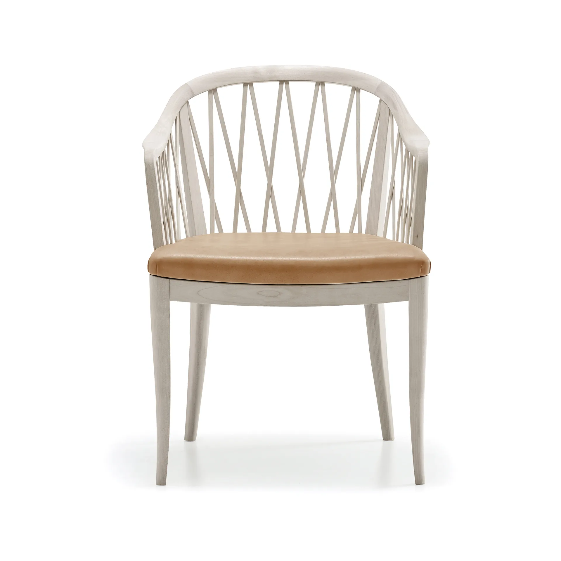Widemar arm chair, Leather cognac. oiled birch Stolab