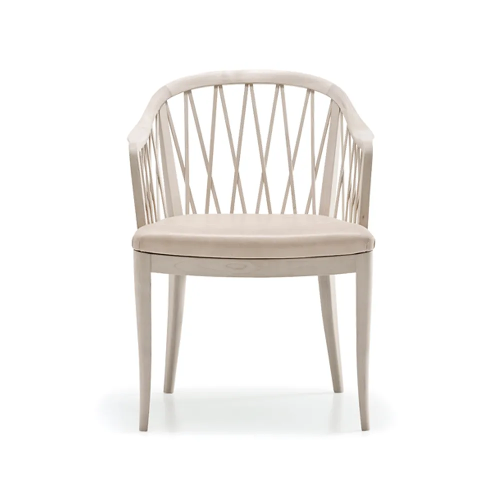 Widemar arm chair, Leather tärnsjö nature. oiled birch Stolab