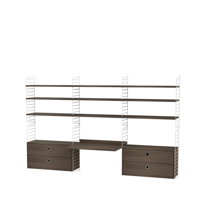 String bedroom walnut & white - Combination F - String