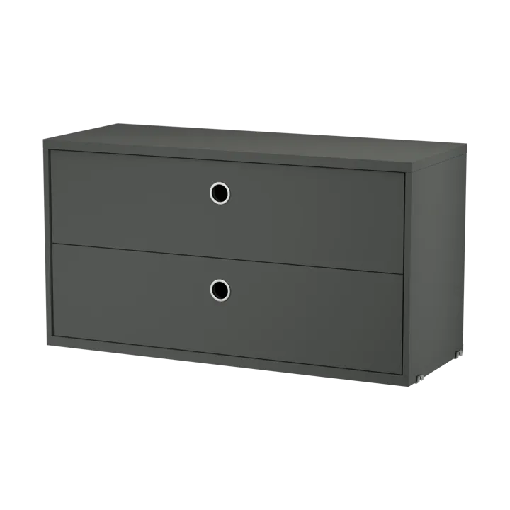 String cabinet with drawers - Dark grey, 78x30 cm - String