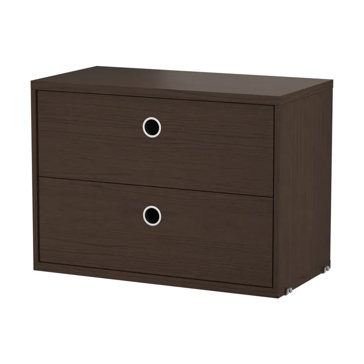 String cabinet with drawers - Dark oak, 58x30 cm - String