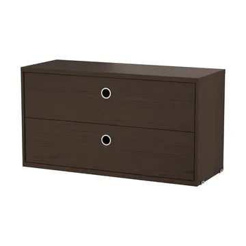 String cabinet with drawers - Dark oak, 78x30 cm - String