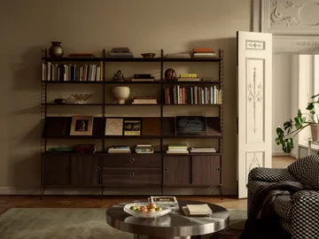 String cabinet with drawers - Dark oak, 78x30 cm - String