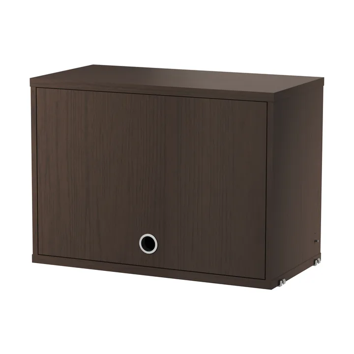 String cabinet with flip door - Dark oak, 58x30 cm - String